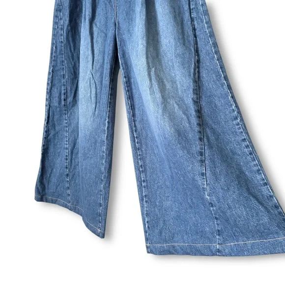 Free People Equinox Wide Leg Trouser Jeans Lake Life Wash NWT Size 30